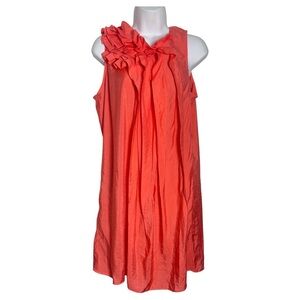 Daisy Shop Coral Sleeveless Ruffle Dress Size L